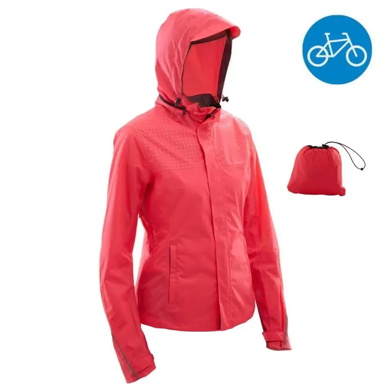 ДОЖДЕВИК ЖЕНСКИЙ С КАПЮШОНОМ 100 B'TWIN. Decathlon
