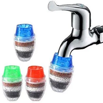 

Plastic Mini Carbon Water Filter Tap Basin Faucet Filter For Water 5 Layers Filter Water Purifier Kitchen Faucet Accessories
