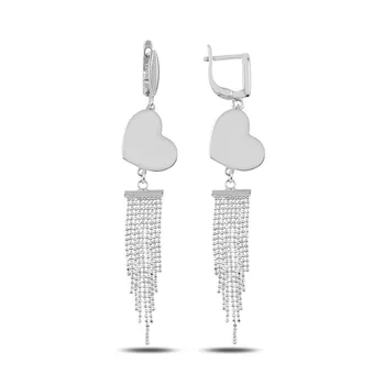 

Teleplus Dangle Heart Earrings 925 Sterling Silver