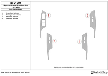 

Interior trim for Hyundai Azera 2012-UP. Set L1991.