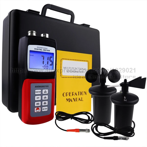 Test, Measure & Inspect DZSF Multi Function Professional 3 Cup Anemometer Temperature Direction