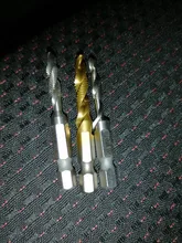 Taladro titanio plateado caña hexagonal HSS rosca de tornillo broca métrica taladro Bits máquina para tornillos compuesto M3 M4 M5 M6 M8 M10 herramientas de mano