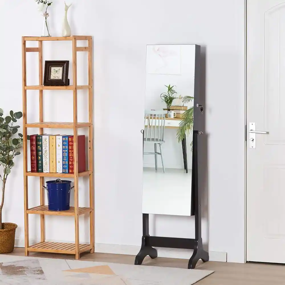 Jewelry Cabinet Lockable Jewelry Armoire With Standing Full Length Mirror Jewelry Cabinet With Large Capacity 4 Angle Adjustable Living Room Cabinets Aliexpress