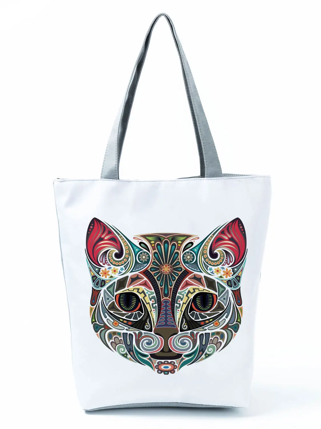 2022 Cool Fashion Handbag Female Cats Print 3D Tote Travel Women Shoulder Bag Foldable High Capacity Shopping Bag Custom Pattern 