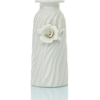 

English Home Georgeous Rose Stoneware Candle Holder 8 X9X21 Cm White