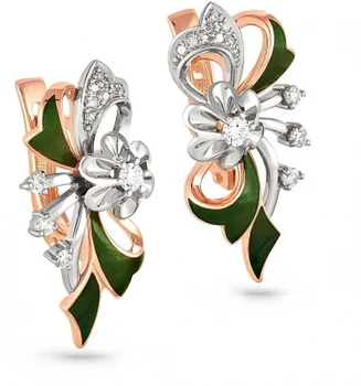 

Kabarovsky earrings with 24 diamonds in red gold