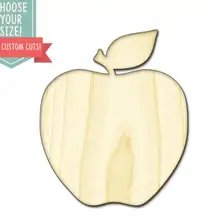 Вырезанное дерево яблока-на заказ Выберите свой размер-лазерная резка деревянного искусства ремесло поставки Настенный декор свадебный детский DCS0211