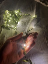 Tiny leaf garland fairy light decor LED Copper Wire string lights for Wedding forest