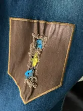 Pantalones vaqueros de tela vaquera estampada con flores para mujer, vaqueros de cintura alta con bolsillos para mamá, Vaqueros rectos ajustados, ropa femenina informal de verano