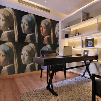 

Wall mural-the girl with a Pearl Earring (Pop Art) - 350x270 cm