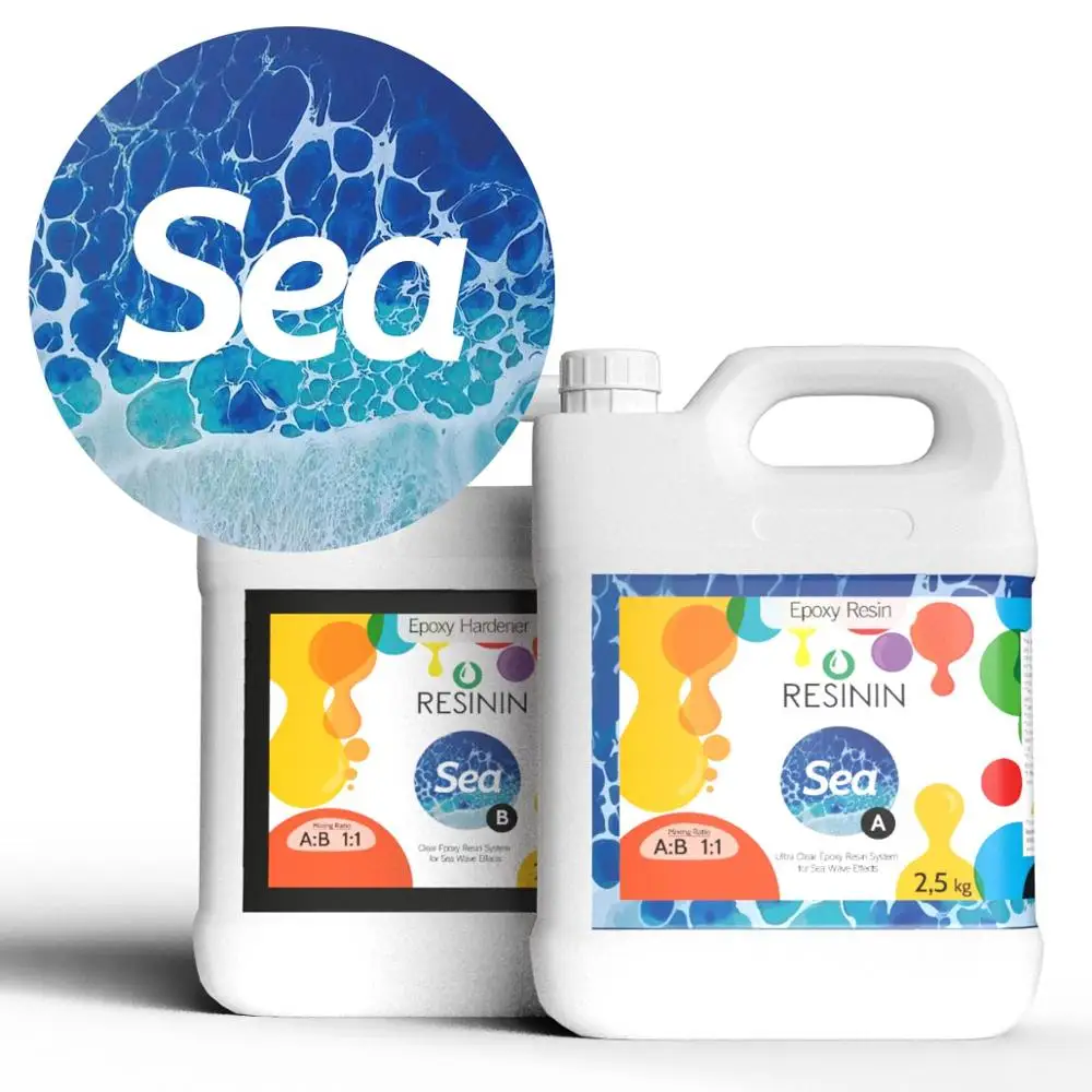 Resinin Sea 5 кг Resinart набор эпоксидной смолы-отвердителя AB DIY Geodeart Настольный Oceanart