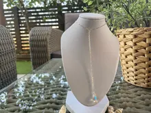 Negro/Blanco joyería collar de terciopelo Cadena de busto soporte Rack