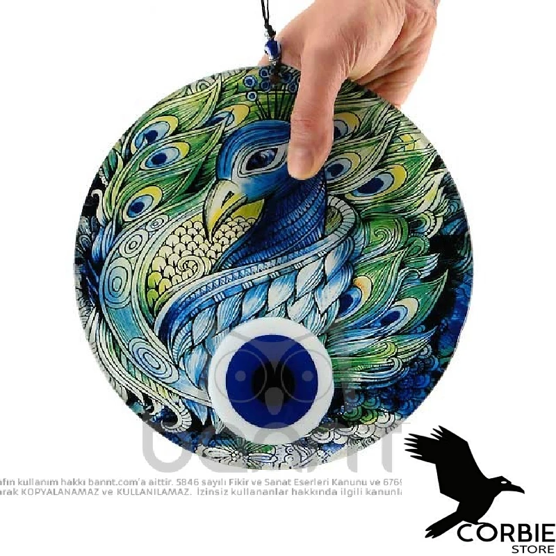 Peacock Fusion Glass 23 cm Bannt Amulet Charm Talisman Spell Incantation High Quality