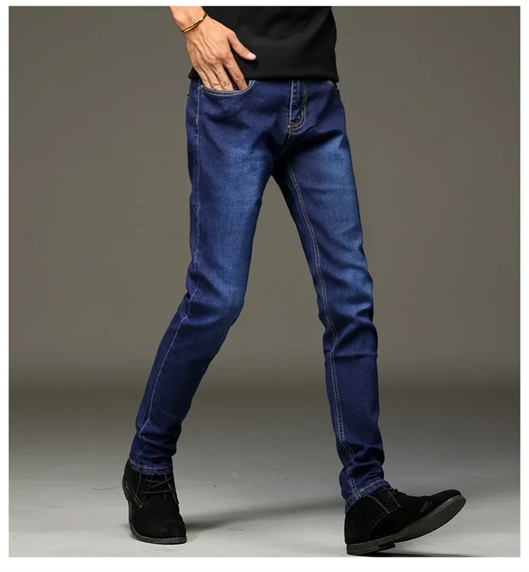 2022 Spring and Autumn New Men's Fashion Casual Pure Color Jeans Classic Stretch Slim Men's Cotton High Quality Jeans 28-36 skinny fit jeans