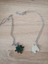 Las parejas rompecabezas collares 2 unids/set para las mujeres amante oro y negro de Color plata rompecabezas colgante collar de joyería Love regalo