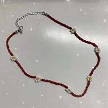 Gargantilla corta con cuentas coloridas de margaritas para mujer, collar bohemio, joyería de vacaciones, nueva de Corea, 2021