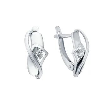 

Silver earrings with cubic zirconia sunlight sample 925 test