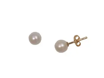 

Earrings yellow gold and white cultured pearl 6 to 6.5mm