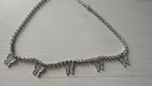 Modyle-collar con colgante de mariposa para mujer, joyería con diamantes de imitación brillantes, llamativo, gargantilla de cristal, para regalo