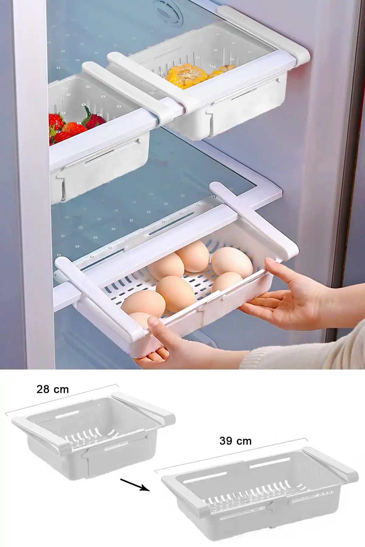 rack dividers plastic on Home Garden 4pc Refrigerator Partition Divider Storage Rack Multifunctional Drawer Organizer Kitchen Dining Bar