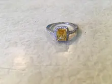 De Lujo mujer chica de cristal anillo de piedra de circonia cúbica bohemios plata Color blanco rosa amarillo anillo promesa anillos de compromiso para las mujeres