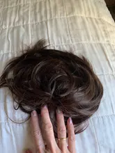Horquilla de pelo sintético para mujer, moño de rosquilla recto de 80g, Ombre elástico Updo moño esponjoso desordenado