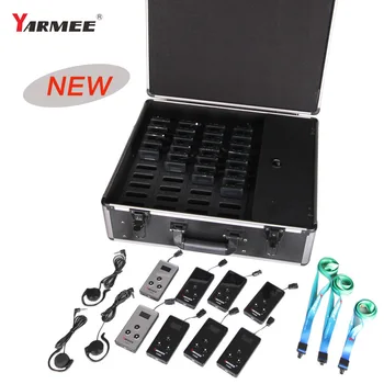 

YARMEE New Update Tour Guide System Including 2 Transmitter with Microphone , 38 Receivers with Earphone and Changer Case YT200
