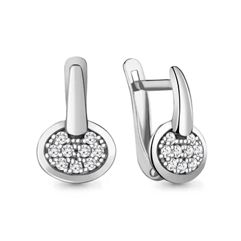 

AQUAMARINE earrings with cubic zirconia, silver 925