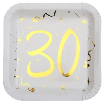

30 square birthday plates (Pack of 10)