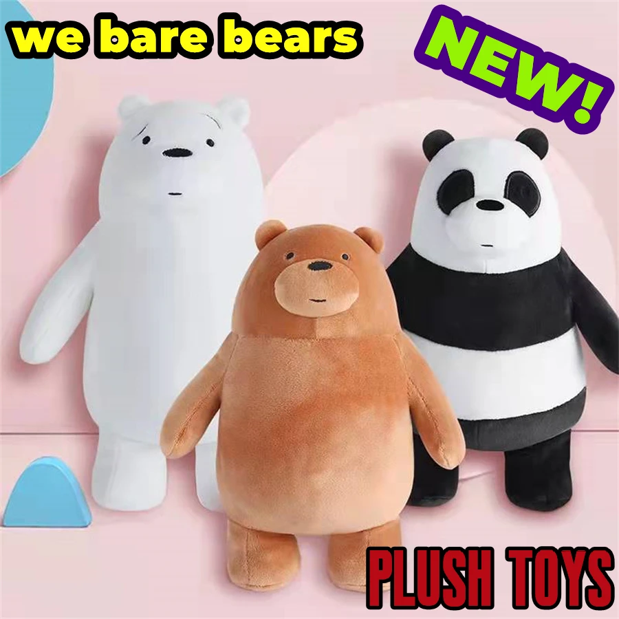 Jouets en peluche de dessin animé We Bare Bear, poupées en peluche douces,  cadeaux de figurines, Grizzly KrasnoIce, 10 po