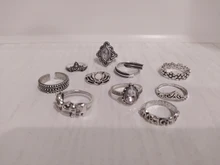 IPARAM-Conjunto de anillos de unión para mujer, de cristal geométrico, dorado, Vintage, bohemio, luna y estrella, diseño de personalidad, conjunto de anillos, regalo de joyas de fiesta