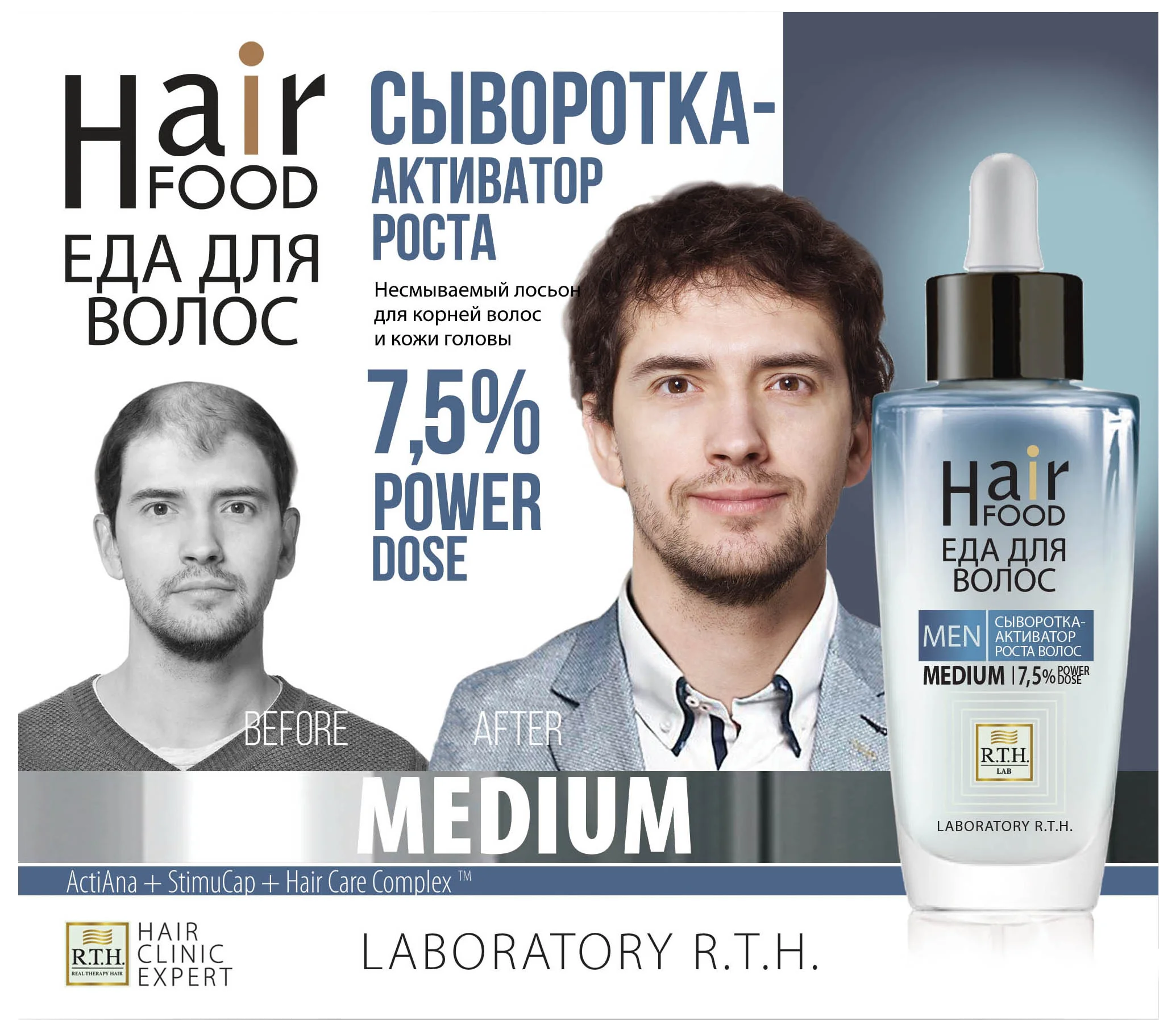 МУЖСКАЯ СЫВОРОТКА ДЛЯ РОСТА ВОЛОС, ДОЗИРОВКА MEDIUM, 50 МЛ