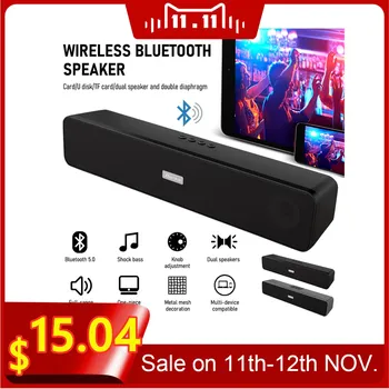 

6W Soundbar Bluetooth Speaker TV Sound Bar Wired and Wireless Home Stereo Music Surround SoundBar for Phone PC Theater TV