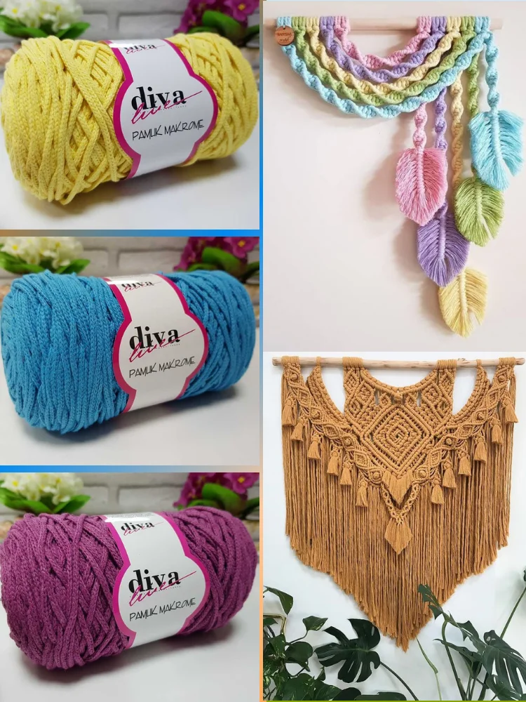 Filato Di Cotone Macramè-155 Metri-250G-39 Opzioni Di Colore-Catena-Accessori Materiali, Borsa, Cestino, Amigurumi, Casa, Filo, Cavo, Decorazione Dell