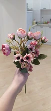 Tea Roses Vases Daisy Artificial-Flowers Wedding-Decorative Home-Decoration-Accessories