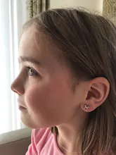 925 de plata esterlina de la joyería de las mujeres de cristal animales de dibujos animados pendientes para niñas de la escuela. Regalo de pendientes de plata y circonita para niña eh1415