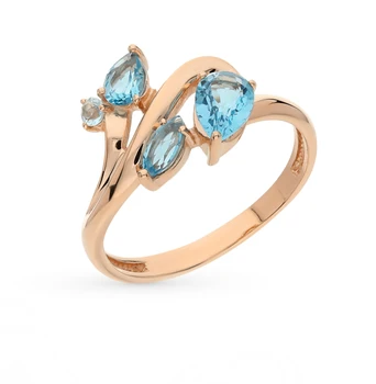 

Gold ring with Topaz sunlight sample 585 test