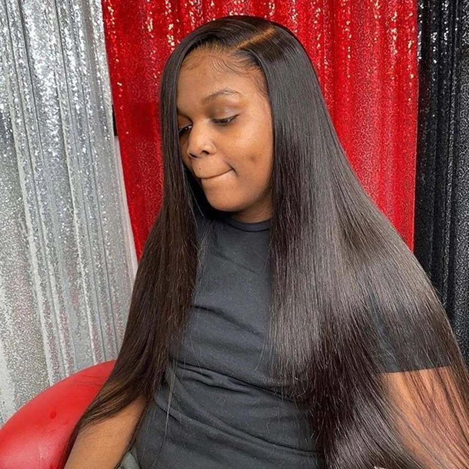 30 Inch Straight Lace Front Human Hair Wigs For Women 13x4 Hd Lace Frontal Wig Bob Full Lace Transparent Lace Wig Cap Free Gift