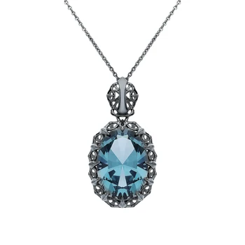 

Silver Pendant with tourmaline imitation sunlight sample 925