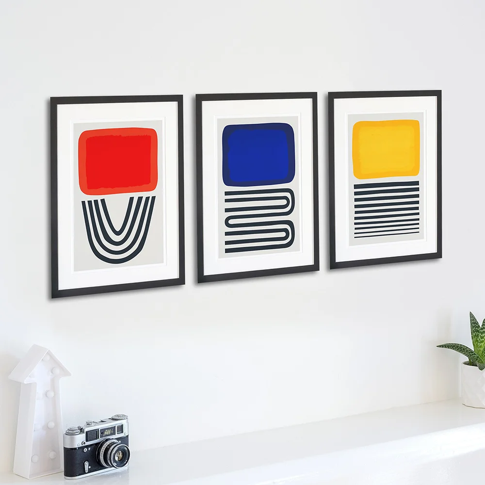

Minimalist Modern Multicolored Abstract Geometric Wall Art Canvas Painting Picture Poster Print Living Room Interior Home Decor
