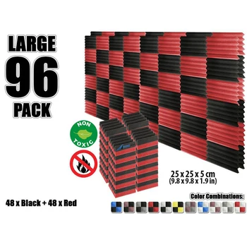 

Arrowzoom 96 pcs 9.8" x 9.8" x 1.9" Color Combination Wedge Tile Studio Sound Absorbing Panel Acoustic Foam Treatment