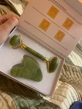 Rodillo de Jade Xiuyu Gua sha de piedra Natural, tablero raspador Guasha, conjunto de cuarzo, herramienta de masaje Facial, Estiramiento Facial, masajeador antiarrugas Delgado