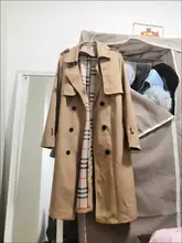 SLPBELY-gabardina con solapa para mujer, abrigo largo informal con cinturón de doble botonadura, abrigo para invierno, prendas de vestir exteriores, M-4XL