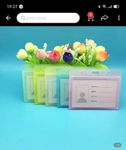 De doble cara transparente titular de la tarjeta de identificación enfermera estudiante empleado impermeable placa con nombre titular Horizontal y Vertical estilo