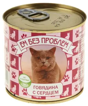 

Eat without problems canned food for cats (Pate), beef and heart, 410g.