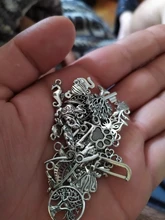 30 Uds. De abalorios variados de Metal Vintage para fabricación de joyas, abalorios de pájaros, colgante de pulsera DIY, accesorios de encaje negro