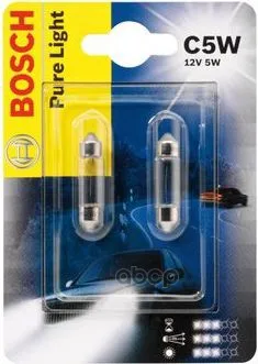 Комплект Ламп Накаливания Блистер 2шт C5w 12v 5w Sv8.58 Pure Light(Стандартные Характеристики) Bosch арт. 1987301004