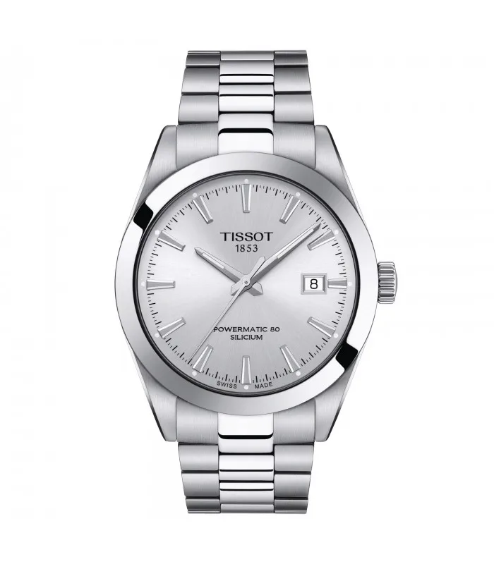 Tissot часы джентльмен для мужчин Powermatic 80 Silicium серебро 40 мм Автоматическая сталь T127.407.11.031.00