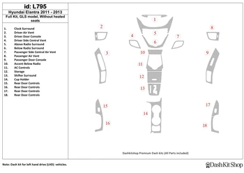 

Interior trim for Hyundai Elantra 2011-2012. Set L795.