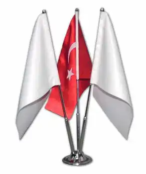 

BYR-09 Sublimation Triple Table Flag (2 White + 1 Turkish Flag)